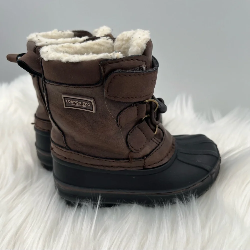 London Fog Collection Boots Size 5 Toddler Brown Cold Weather Winter Shoes